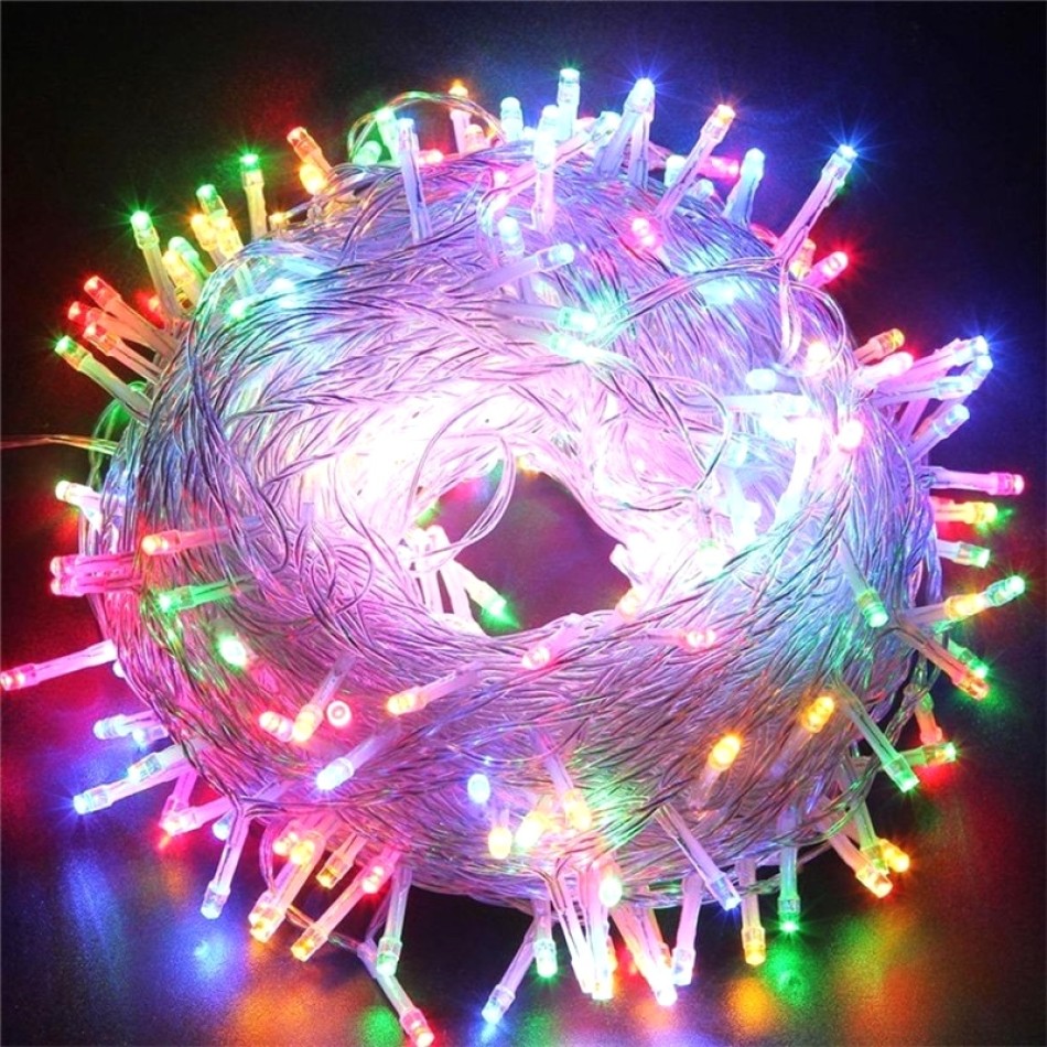 10 M 60 Led RGB 2 Kademeli Şeffaf Kablo Pilli MZ-323 fotoğrafı – 10, m, 60, led