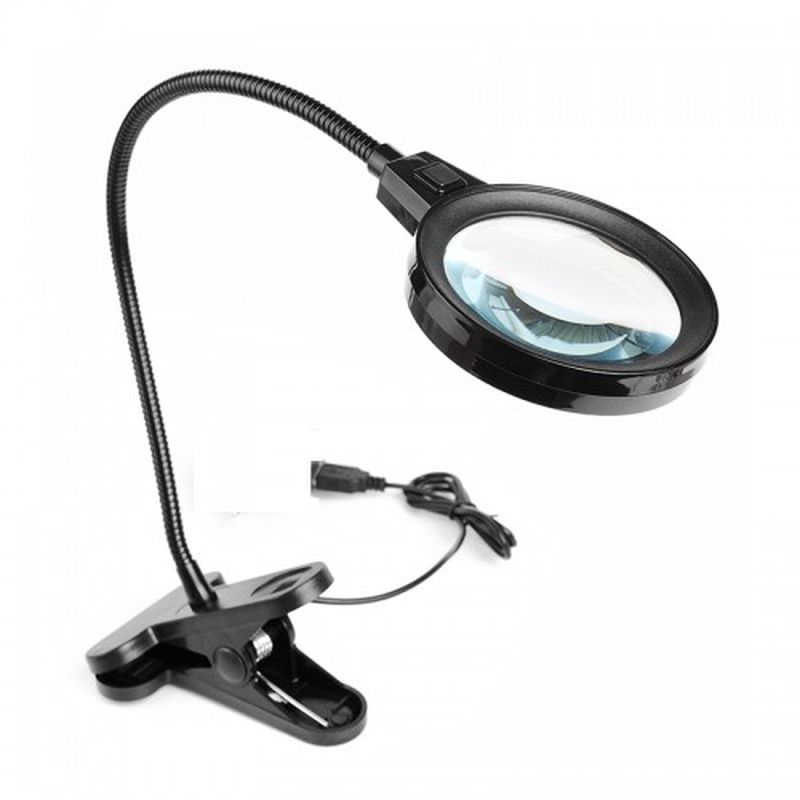12 Led Clipslı Işıklı Büyüteç Işıklı Masa Lambası Çalışma Lambası fotoğrafı – 12, led, clipsli, isikli