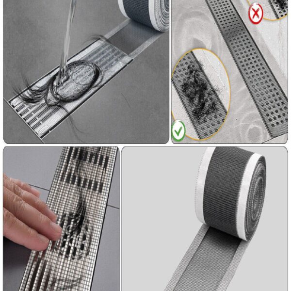 4 Metre Yapışkanlı Banyo Gider Koruyucu Saç Toplayıcı – Gider Böcek Koruyucu Gider Süzgeci fotoğrafı – 4, metre, yapiskanli, banyo