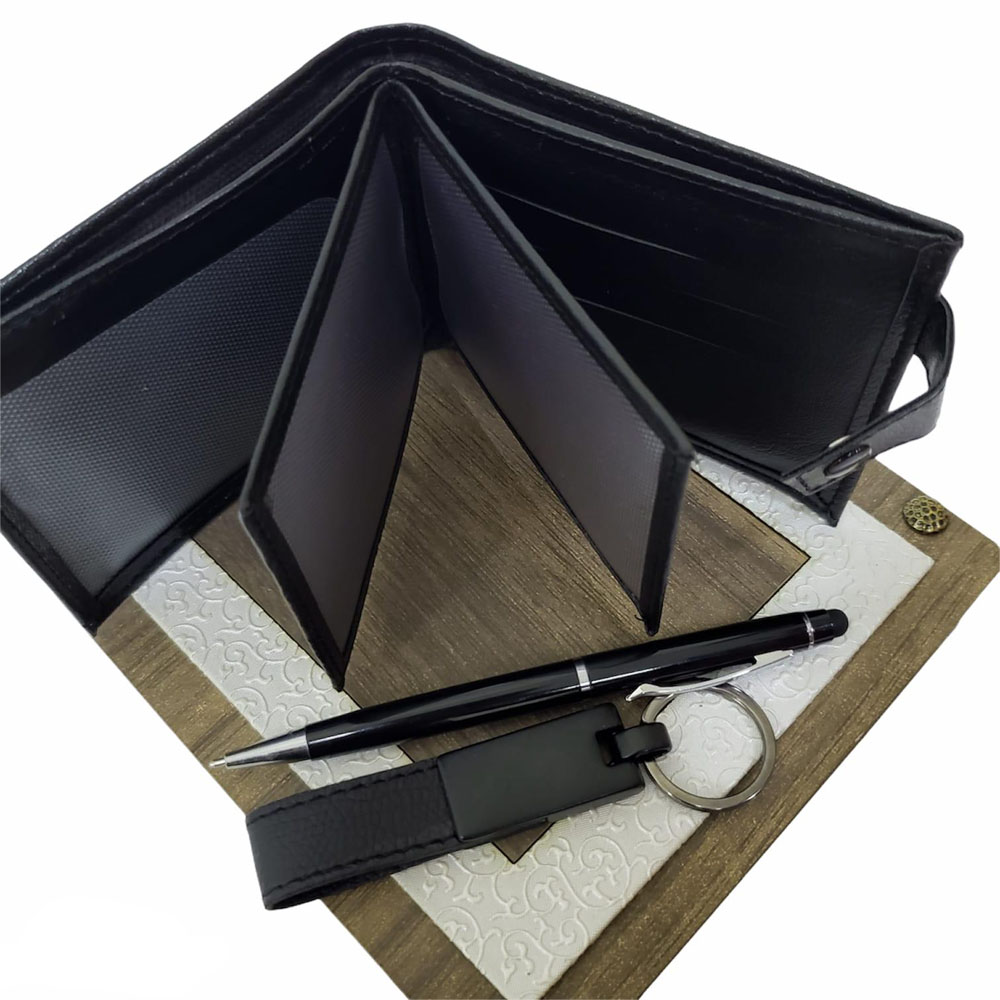 Ahşap Kutulu Erkeğe 3'lü Kalem Cüzdan Anahtar Hediye Seti fotoğrafı – ahsap, kutulu, erkege, 3lu