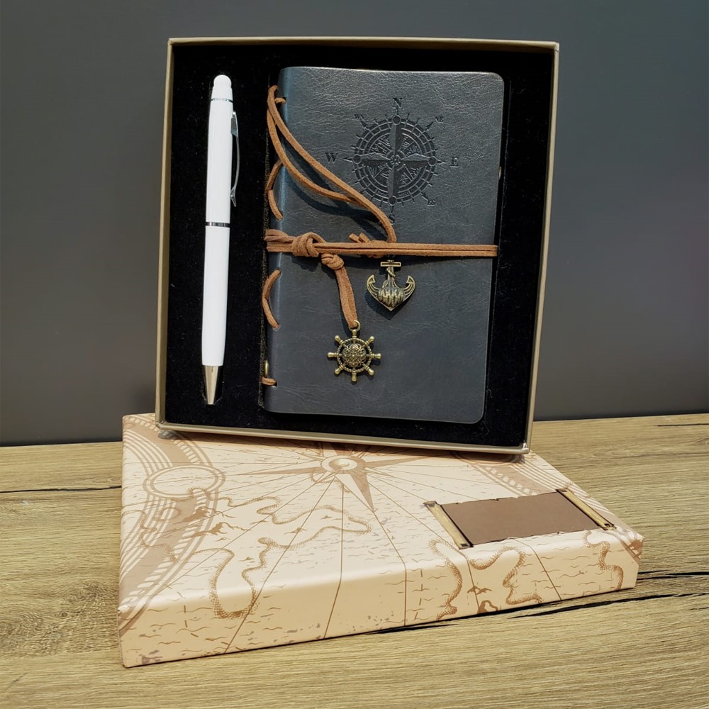 Defter Ve Kalem Kutulu Set Gri fotoğrafı – defter, ve, kalem, kutulu