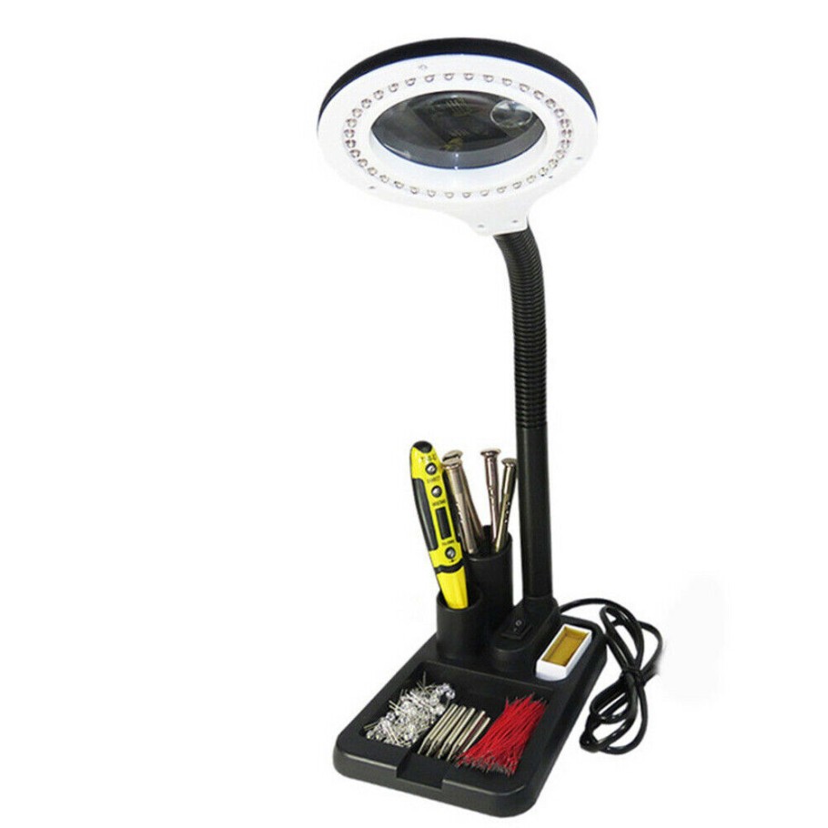 Esnek 5X /10X 40 Led Işıklı Büyüteç - Lamba Büyüteç Okuma - Çalışma Lehim Masa Lambası A808 fotoğrafı – esnek, 5x, 10x, 40