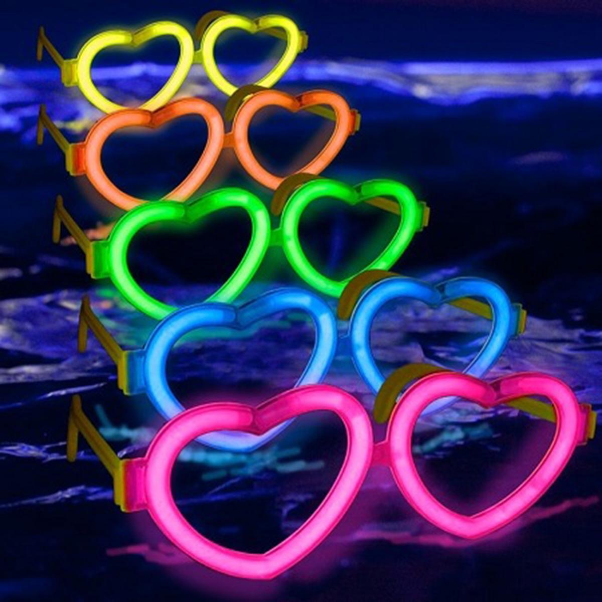 Glow Kalpli Fosforlu Gözlük 6’lı Renkli Set – Neon Parti fotoğrafı – glow, kalpli, fosforlu, gozluk