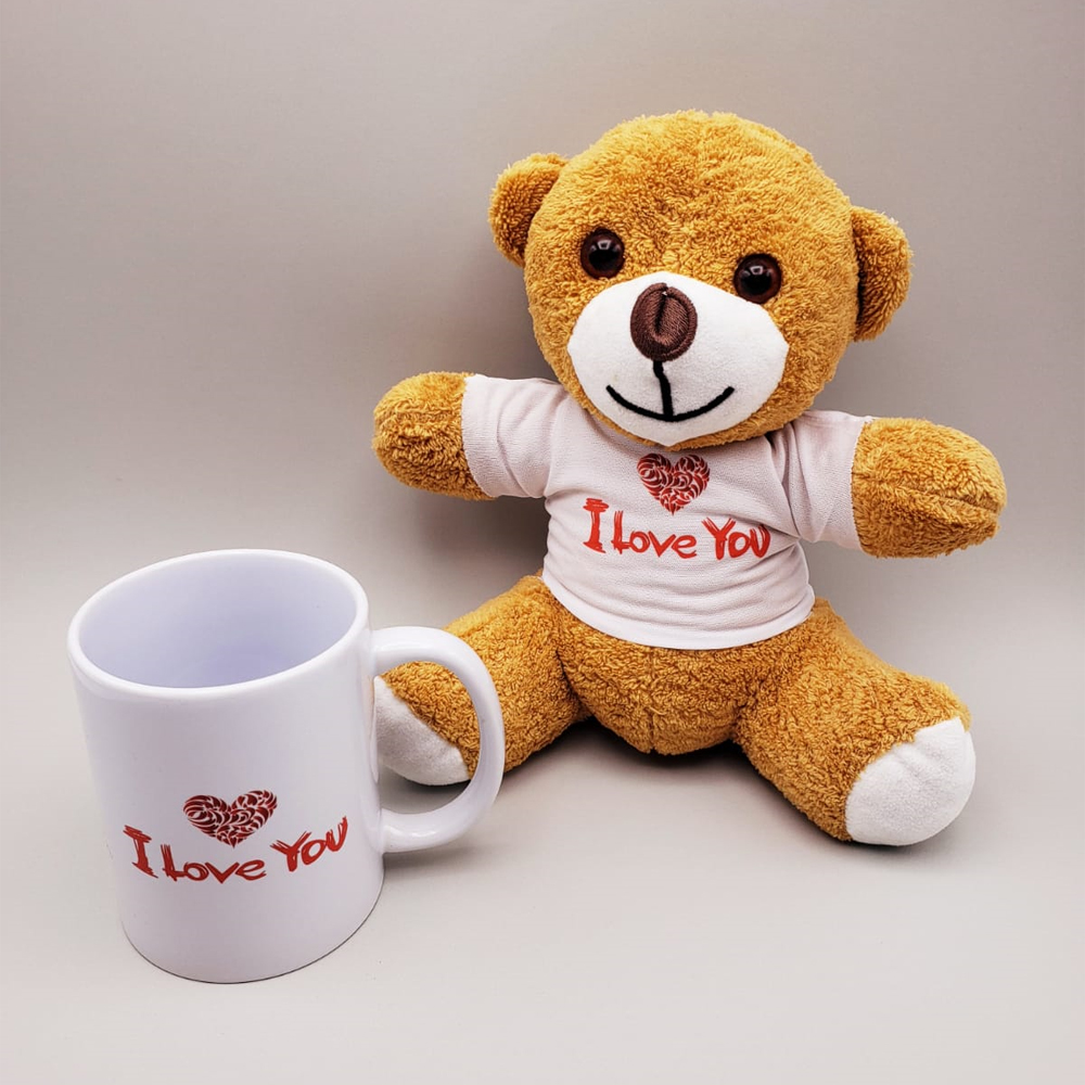 Kahverengi Ayıcık ve Baskılı Kupa Seti fotoğrafı – kahverengi, ayicik, ve, baskili