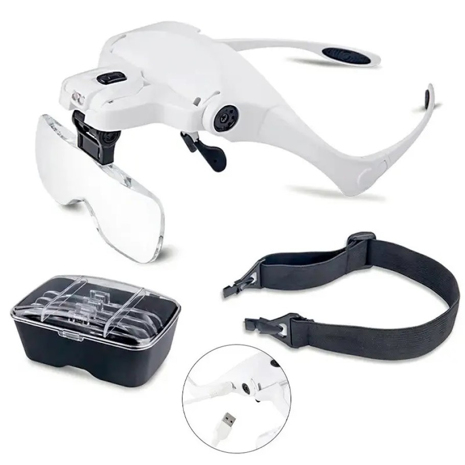 Şarjlı Gözlük Büyüteç Çalışma Büyüteci 5 Lensli 9892B2C fotoğrafı – sarjli, gozluk, buyutec, calisma