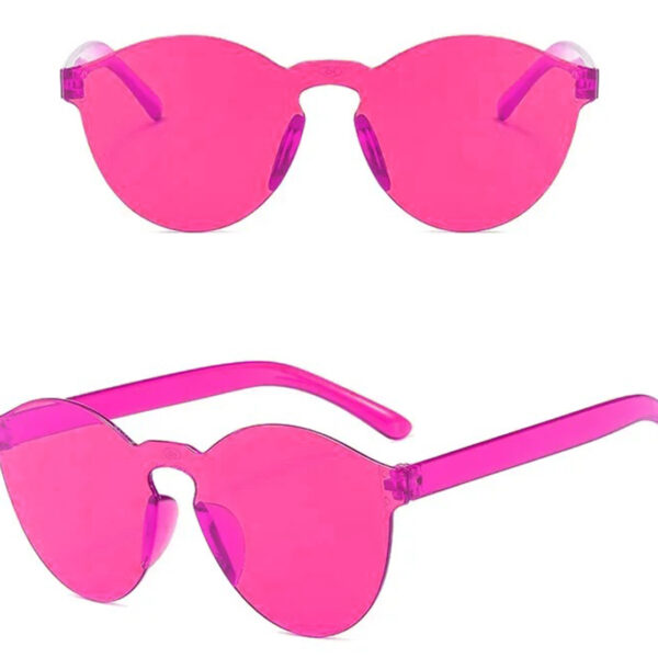 Sert Mika Oval Şekilli Çerçevesiz Fuşya Gözlük Retro Parti 5x14 cm fotoğrafı – sert, mika, oval, sekilli