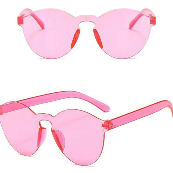 Sert Mika Oval Şekilli Çerçevesiz Pembe Gözlük Retro Parti 5x14 cm fotoğrafı – sert, mika, oval, sekilli