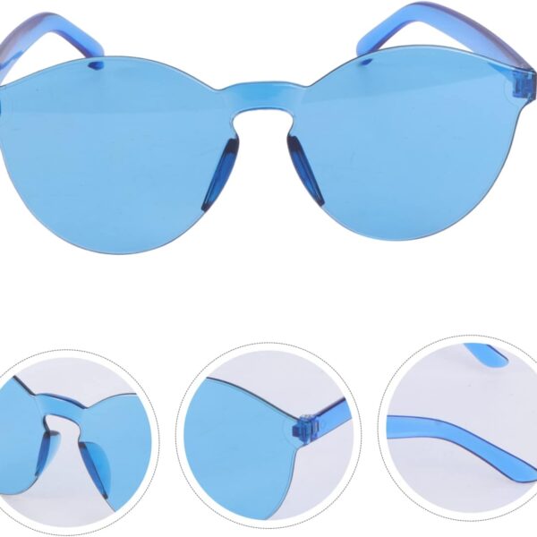 Sert Mika Oval Şekilli Çerçevesiz Mavi Gözlük Retro Parti 5x14 cm fotoğrafı – sert, mika, oval, sekilli