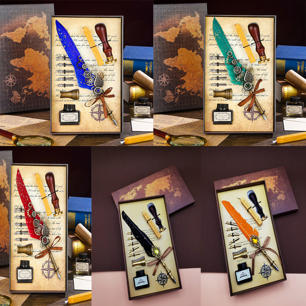 Tüylü Mürekkepli Divit Kalem Seti fotoğrafı – tuylu, murekkepli, divit, kalem